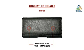 TDG Vegan Leather Mobile Belt pouch for Men with Belt Loops  Belt Clip for Smartphones with 6.3 inches length-thumb1