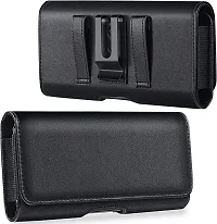 TDG Vegan Leather Mobile Belt pouch for Men with Belt Loops  Belt Clip for Smartphones with 6.3 inches length-thumb3