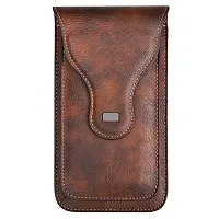 TDGreg; Vertical Leather Cell Phone Holster Waist Belt Pouch with Belt Loop Cover to carry 2 Smartphones upto 6.7 inch for Redmi 9A-thumb1
