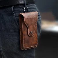 TDGreg; Vertical Leather Cell Phone Holster Waist Belt Pouch with Belt Loop Cover to carry 2 Smartphones upto 6.7 inch for Redmi 9A-thumb3