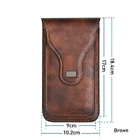 TDGreg; Vertical Leather Cell Phone Holster Waist Belt Pouch with Belt Loop Cover to carry 2 Smartphones upto 6.7 inch for Redmi 9A-thumb4