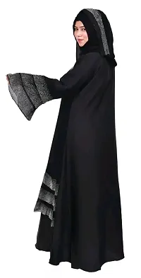 Nida Fabric Three Daman Diamond And Three Sleeves  Abaya Burqa With Hijab-thumb3