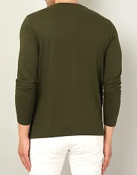 AUSK Men's Round Neck Full Sleeves Cotton T-Shirts for Men Color-Olive Size-Medium-thumb1