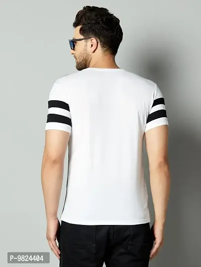 Stylish Cotton Multicoloured Solid Round Neck Tees Short Sleeves For Men-thumb3