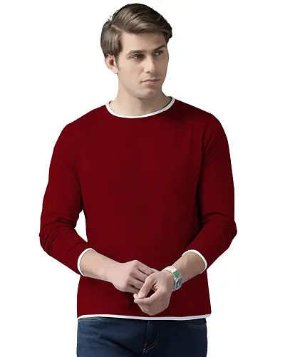 Reliable Red Cotton Blend Solid Oversized Tshirt For Men