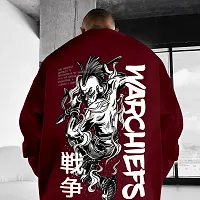 Comfortable Maroon Printed Pullover For Men-thumb3