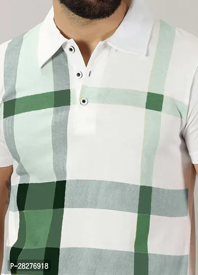 Stylish Green Cotton Blend Printed Polos For Men-thumb3