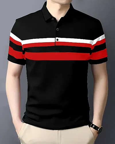 Reliable Blend Colourblocked Polos For Men