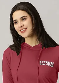Elegant Red Cotton Blend Typography Tshirt For Women-thumb3