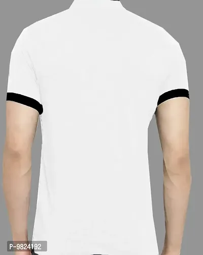 AUSK Men's Cotton Henley Neck Half Sleeve Solid Regular Fit T-Shirt (Large; White)-thumb2