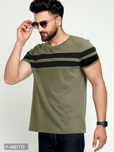 Green Cotton Tshirt For Men-thumb0