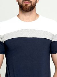 Navy Blue Cotton Tshirt For Men-thumb4