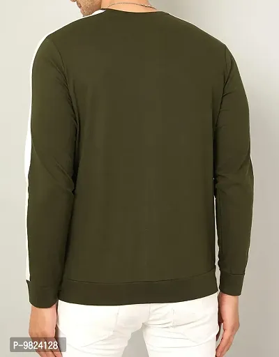 AUSK Men's T-Shirts Full Sleeves Round Neck Regular Fit (Olive-X-Large)-thumb2