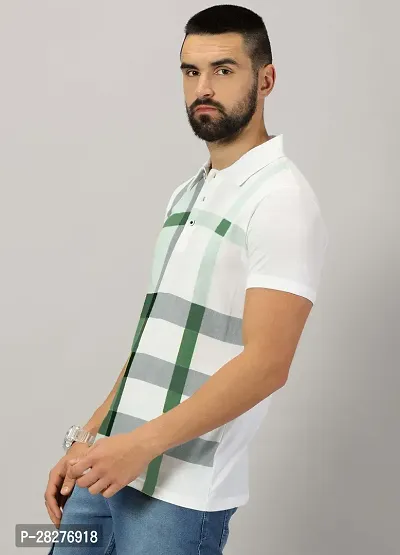 Stylish Green Cotton Blend Printed Polos For Men-thumb4