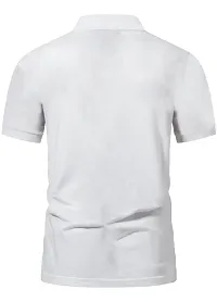 Stylish White Cotton Blend Half Sleeve T-Shirt For Men-thumb1