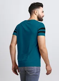 Stylish Cotton Blend Multicoloured Colourblocked Round Neck Tees Short Sleeves For Men Pack Of 2-thumb2