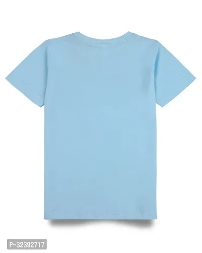 Stylish Blue Cotton Blend Tees For Boys-thumb2