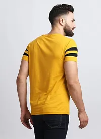 AUSK Men's Regular Round Neck Half Sleeves T-Shirts (Color:Yellow & Black-Size:XX-Large)-thumb2