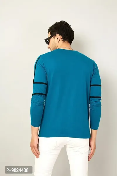 GESPO Regular Fit Full Sleeves Men's T-Shirts(Teal-XX-Large)-thumb4