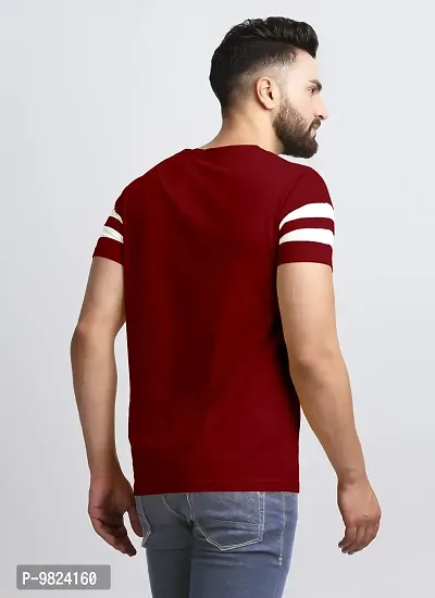 AUSK Men's Regular Round Neck Half Sleeves T-Shirts (Color:Red & White-Size:XX-Large)-thumb3