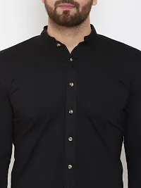 GESPO Men's Cotton Shirt Full Sleeves(Black-Large)-thumb2