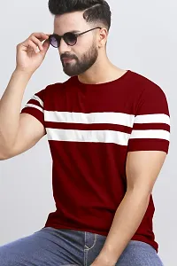 Stylish Cotton Blend Multicoloured Colourblocked Round Neck Tees Short Sleeves For Men Pack Of 2-thumb3