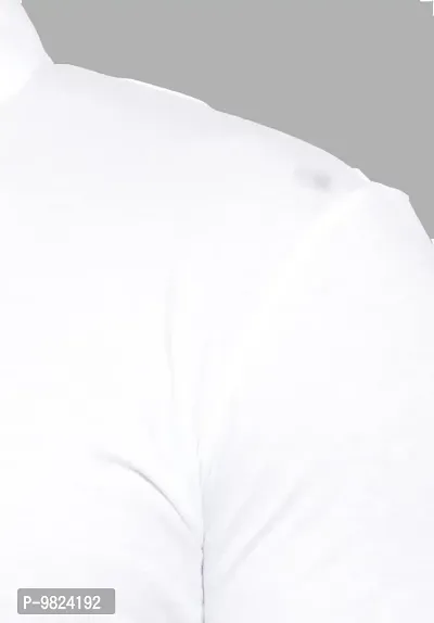 AUSK Men's Cotton Henley Neck Half Sleeve Solid Regular Fit T-Shirt (Large; White)-thumb3
