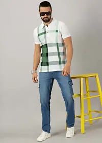 Stylish Cotton Blend Multicoloured Printed Polos Short Sleeves For Men-thumb4