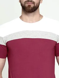 AUSK Men's Regular Fit T-Shirt(White,Maroon,Grey Mix_Small)-thumb4