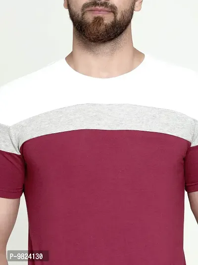AUSK Men's Regular Fit T-Shirt(White,Maroon,Grey Mix_Small)-thumb5