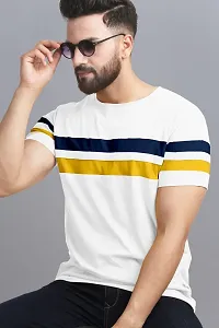 Stylish Cotton Blend Multicoloured Colourblocked Round Neck Tees Short Sleeves For Men Pack Of 2-thumb3