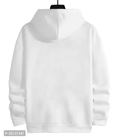 Trendy White Cotton Blend Printed Hooded Tees For Men-thumb2