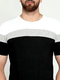 AUSK Round Neck Half Sleeves Regular Fit T-Shirt for Mens (Black&White-X-Large)-thumb4