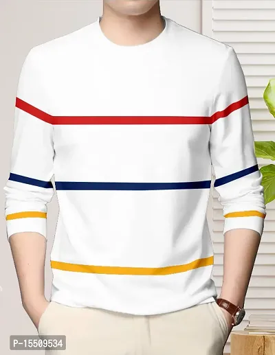 Reliable White Cotton Blend Colourblocked Round Neck Tees For Men