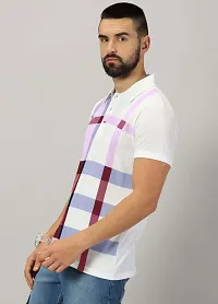 Stylish Purple Cotton Blend Printed Polos For Men-thumb3