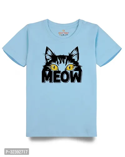 Stylish Blue Cotton Blend Tees For Boys