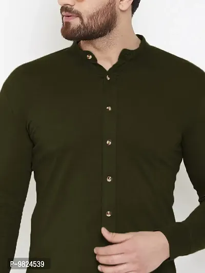 GESPO Men's Full Sleeves Shirts(Olive-X-Large)-thumb3