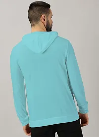 Stylish Turquoise Cotton Blend T-Shirts For Men-thumb1