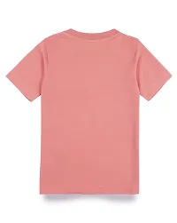 Stylish Peach Cotton Blend Tees For Boys-thumb1