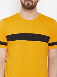 AUSK Round Neck Regular fir Men's T-Shirt (Mustard-Small)-thumb3
