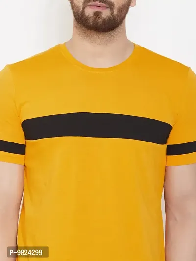 AUSK Round Neck Regular fir Men's T-Shirt (Mustard-Small)-thumb4