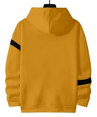 Trendy Yellow Cotton Blend Printed Hooded Tees For Men-thumb1