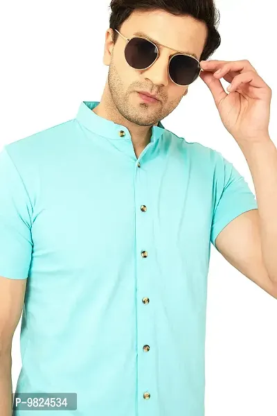 GESPO Men's Regular Fit Shirts(SKU Blue-Small)