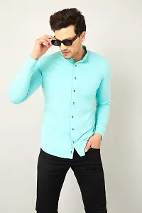 GESPO Men's Full Sleeves Shirts(Sky Blue-X-Large)-thumb4