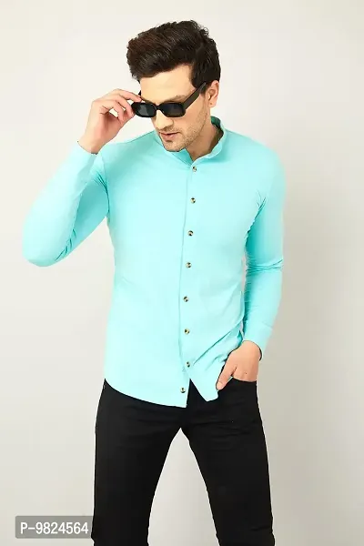 GESPO Men's Full Sleeves Shirts(Sky Blue-X-Large)-thumb5