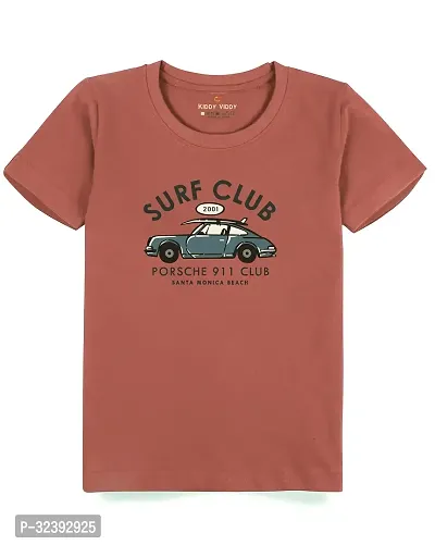 Stylish Maroon Cotton Blend Tees For Boys