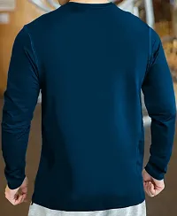 Stylish Blue Polyester Full Sleeve T-Shirt For Men-thumb1