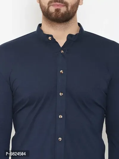 GESPO Men's Full Sleeves Shirts(Navy Blue-Large)-thumb3