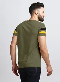 Stylish Cotton Blend Multicoloured Colourblocked Round Neck Tees Short Sleeves For Men Pack Of 2-thumb4