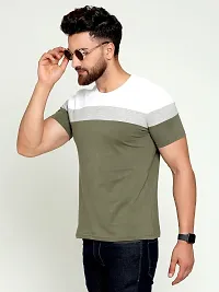 AUSK Men's Regular Fit T-Shirt (Olive-X-Large)-thumb1